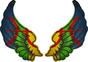 Sticker Wings Biker Flag Country Berbers Kabyle - Picture 1 of 1