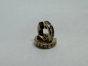 Vintage 14K Gelbgold 0,15ctw Diamant Creolen Set Huggie, Kinder? " - Bild 1 von 11
