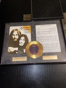 John Lennon Yoko Ono Give Peace A Chance 24 Karat Gold Record Limited 3221/5000 - Picture 1 of 19