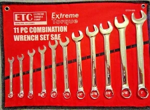 Six Point SAE Combination Extreme Torque Wrench Set 3/8" to 1" Canvas Pouch 6pt - Picture 1 of 3