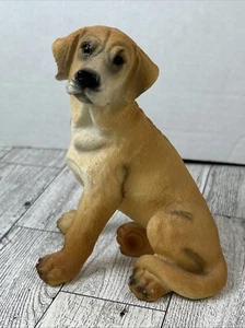 Golden Yellow Labrador Lab Retriever Dog Resin Figurine Statue Sitting 5.5" - Picture 1 of 10