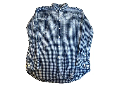 Nat Nast Shirt Adult Medium Blue Checkered Button Up Casual Luxury Original Mens - Image 1 of 4