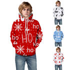 Little Boys Girls Kids Hooded Unisex Sweatshirt 3D Christmas Printed Pullover