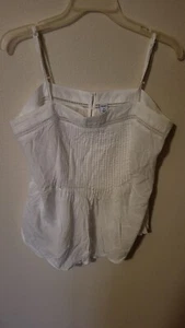 Antiguo Azul Marino M Cami Blanco Correas Ajustables Pliegues Botón Cerradura Cottagecore 25 L - Imagen 1 de 24