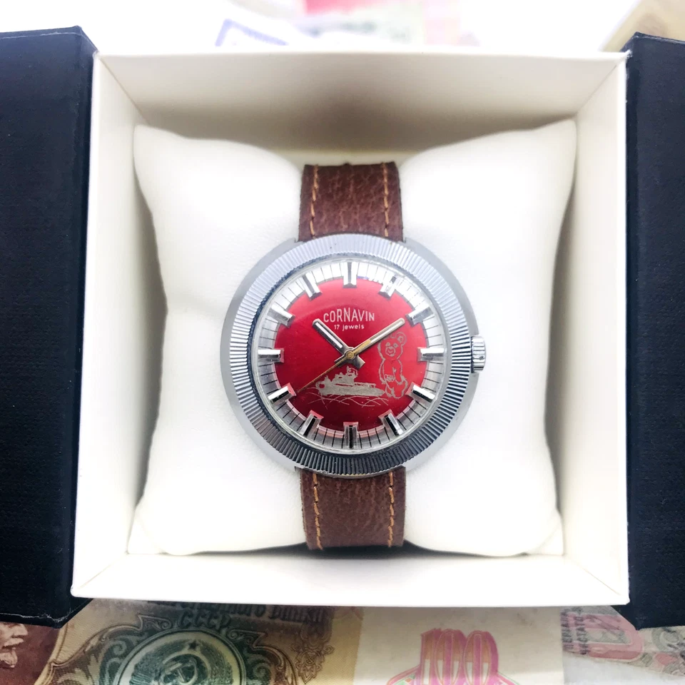 🏆 Raro Reloj Pulsera Cornavin Cheburashka Cohete URSS ☭ Olímpico 1980 Moscú 🛠 Foto 1 de 4