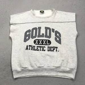 VINTAGE Golds Gym Sweatshirt Herren mittelgrau ärmellos Gym Lifting Workout 90s - Bild 1 von 10