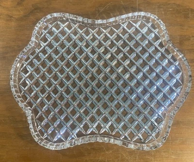 Crystal Vanity Tray Dressing Table Item Diamond Cut - 28.5cm Long - image 1 of 3