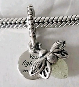 Genuine Pandora Bracelet Charm - Silver Glow in the Dark Firefly Dangle S925 ALE - Picture 1 of 8