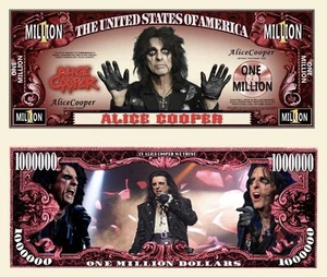✅ 100 Stück Alice Cooper Rockmusik 1 Million Dollar Sammlerstück Neuheit Geld - Bild 1 von 6