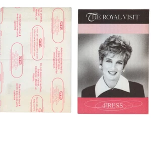Rare Vintage 1991 Lady Diana Chicago Royal Visit Cloth Press Pass - OTTO NOS - Picture 1 of 1