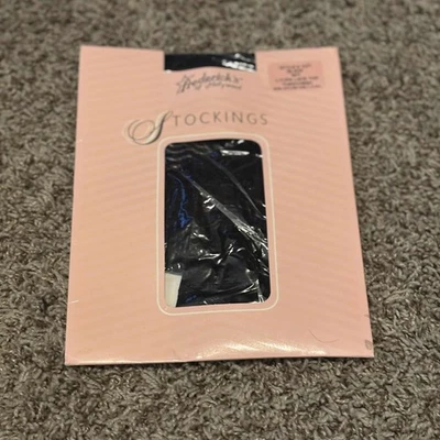 Vintage Fredericks Of Hollywood Lace Top Thigh-High/Hi Black M/T Lycra Stockings - Image 1 of 4