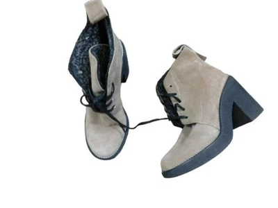 Botas cálidas de gamuza con cordones de tacón de diseñador Jil Sander talla 35/4,5-5 Foto 1 de 4