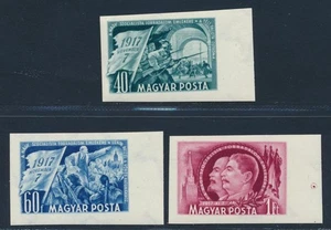 HUNGARY 1951 October Revolution, Cpl Superb MNH/** ImPerforated Set,Lenin,Stalin - Picture 1 of 2