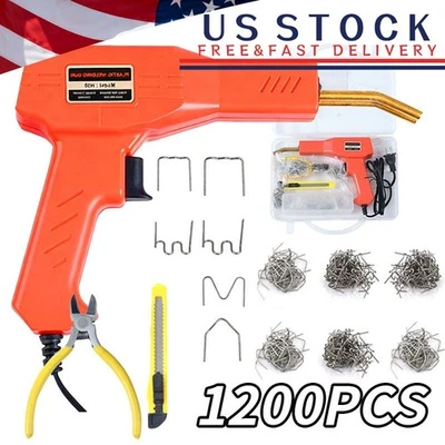 Plastic Welder Kit Soldering Hot Stapler Bumper Repair Welding Gun 1200 Staples - Image 1 of 4