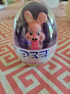 PEZ Happy Easter Purple Egg Mini Floppy Pink Bunny - Picture 1 of 1