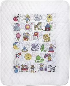 Design Works Crafts Janlynn Stamped for Cross Stitch Baby Quilt Kit, ABC Fun - Picture 1 of 2