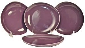 DIANE VON FURSTENBERG DVF Home Pebblestone Eggplant Dessert Plate Set/4 New - Picture 1 of 6