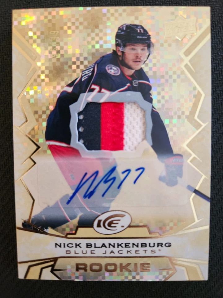 2022-23 Upper Deck UD Ice NICK BLANKENBURG #148 #ed 96/99 Rookie Auto Patch GOLD - Image 1 of 1