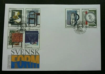 [SJ] Sweden Arts 1994 Design Glass Ceramic Furniture Craft (stamp FDC) - Image 1 of 4