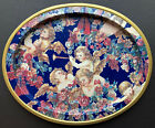 RARE Vintage Cherubs Roses Metal Serving Tray Angels Pictura Graphica AB Sweden