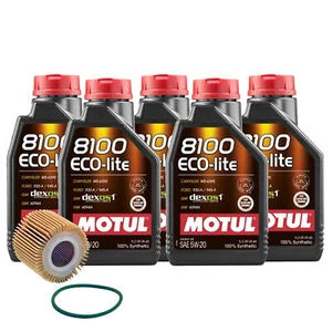 5L Motul 8100 ECO-LITE 5W20 Wix Filter Motor Oil Change Kit API SP-RC - Picture 1 of 1