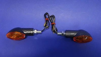 Highway Hawk Blinker Carbon Miniblinker Mini Cat Eye Turn Signals Set  light  - Bild 1 von 4