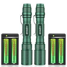 2 Pack Super Bright 120000LM LED Tactical Flashlight Zoom Rechargeable LED Torch