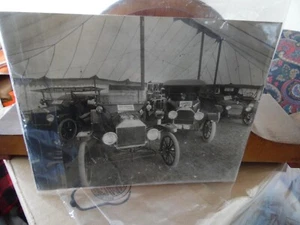 Antique Vintage Car Photo 1916 Car Show, Dealer, Overland On Canvas Advertising - Picture 1 of 6
