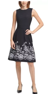 Calvin Klein Embroidered Dress Size 0 Old Money Regencycore Office Siren - Picture 1 of 12