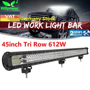 7D 45inch 612W Tri Row LED Work Light Bar For JEEP Car SUV Off road Truck Boat - Bild 1 von 9