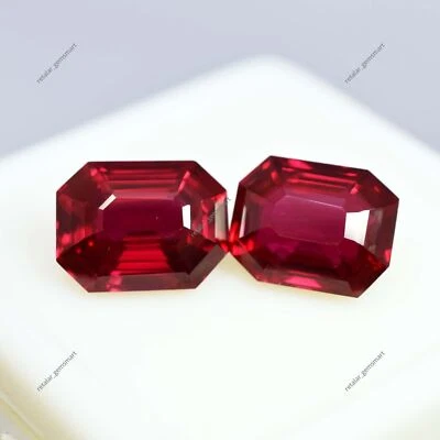 18 To 20 Ct Natural Certified Red Ruby Pair Radiant Cut Loose Gemstone - Image 1 of 4