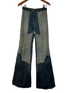 VTG Antonio Guiseppe Women's Paneled 70s Bell Bottom Flare Jeans sz 26x35 - Picture 1 of 15