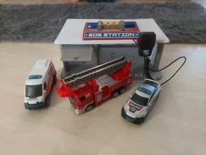 Dickie Toys Rettungsstation 31 cm Polizei Feuerwehr Spielzeug Sound - Bild 1 von 7