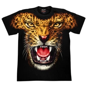 T-Shirt Tiger Leopard Animal Graphic Full Screen Mens Glow In The Dark New Year - Picture 1 of 6