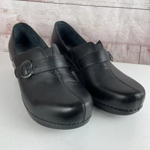 dansko size 40 black leather clogs shoes women’s US Size 9-9.5 Nurse Comfort - Picture 1 of 7
