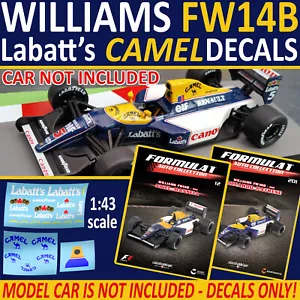 F1 Collection Williams FW14B Decals Labatts & Camel F1 1:43 Mansell Patrese 1992 - Picture 1 of 5