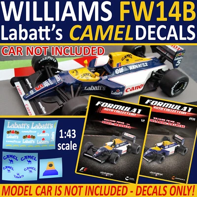 F1 Collection Williams FW14B Decals Labatts & Camel F1 1:43 Mansell Patrese 1992
