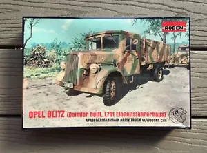 RODEN 1/72 WW II GERMAN OPEL L701 ARMY TRUCK W/ WOODEN CAB MODEL KIT # 719 F/S - Foto 1 di 4