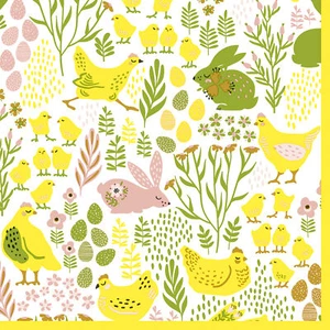 Napkin "Rabbits & Chicks" - Picture 1 of 2