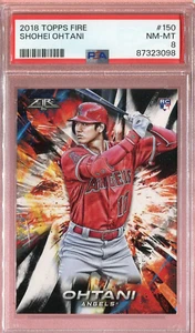 SHOHEI OHTANI 2018 Fire Graded PSA 8 Rookie Card # 150 LA Angels - Picture 1 of 2