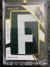 2019 Immaculate Nameplate Nobility Brett Favre HOF Jumbo Letter Patch #1/5 “F”