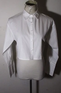 Women's MAEVE by Anthropologie White Long Sleeve Cropped Blouse Size S NWT $128. - Picture 1 of 6