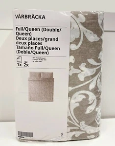 Ikea VARBRACKA Full/Queen Duvet Cover w/ Pillowcases Bed Set Beige/White - NEW - Picture 1 of 4