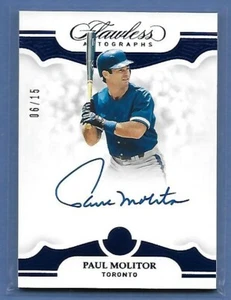 PAUL MOLITOR - BLUE JAYS / BREWERS  - FLAWLESS AUTOGRAPH  SERIAL #'d 06/15 WHOA! - Picture 1 of 2