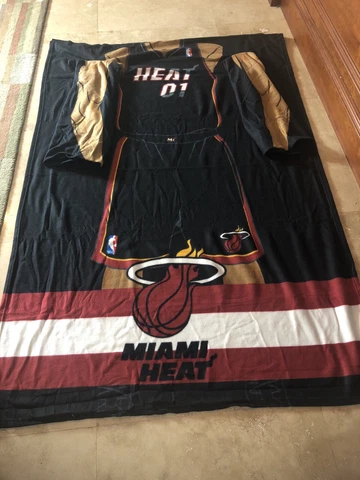 Miami Heat NBA Full Player Comfy Throw Snuggie Blanket, Soft, Thick Fleece Cover