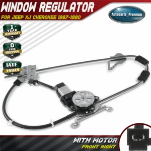 Power Window Regulator with Motor for Jeep XJ Cherokee 1987-1990 Front Passenger - Picture 1 of 10