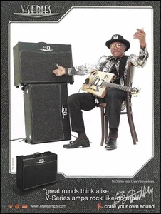 Bo Diddley 2004 Crate serie V amplificador de guitarra impresión de anuncio 8x11 amplificador anuncio - Imagen 1 de 3