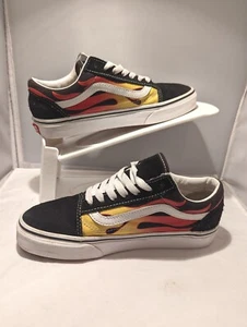 VANS Old Skool Suede Hot Flames Shoes Kid Unisex Skateboarding Sneaker M 5 W 6.5 - Picture 1 of 7
