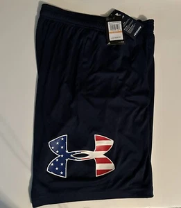 Under Armour Men's UA Freedom Flag Logo Shorts Navy Blue Men’s Small New W/ Tags - Picture 1 of 2