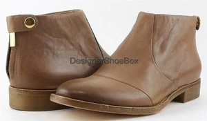 $200 KENNETH COLE SMITH Taupe Leather Designer Casual Comfort Ankle Boots 6 - Picture 1 of 4